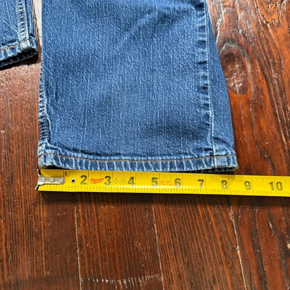 Levis 505 Jeans Mens 42x30 Blue Straight Leg Regular Fit Denim Faded Whiskers